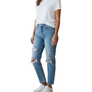 Judy Blue Boyfriend Fit Distressed Blue Jeans Size 14W Plus Size Denim